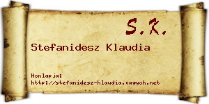 Stefanidesz Klaudia névjegykártya